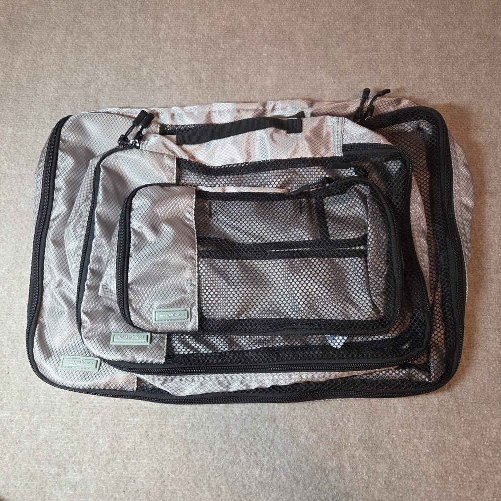 Amazon Basics 3 Piece Packing Cube Set Grey Ripstop Nylon Travel Organizers